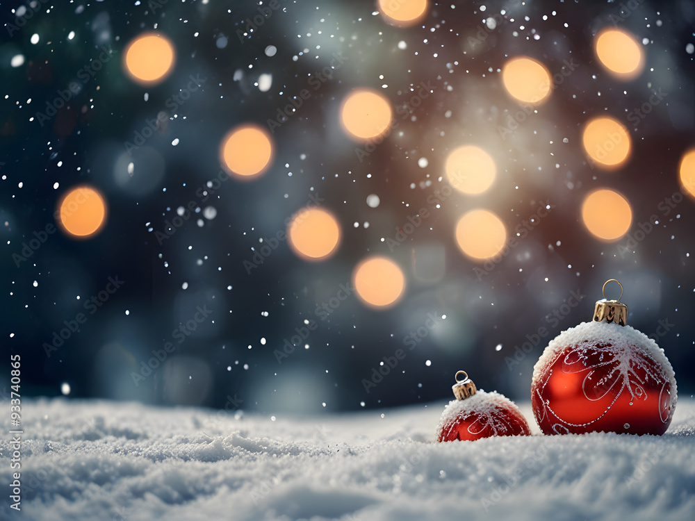 Christmas Winter Background with Snow and Blurred Bokeh for Merry Christmas and Happy New Year Greeting Card Christmas Winter Background with Snow and Blurred Bokeh for Merry Christmas and Happy New Year Greeting Card