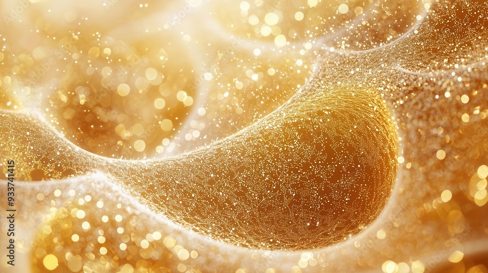 Naklejka premium Abstract composition of golden fireworks exploding into complex patterns. Capture the festive spirit of New Year's Eve