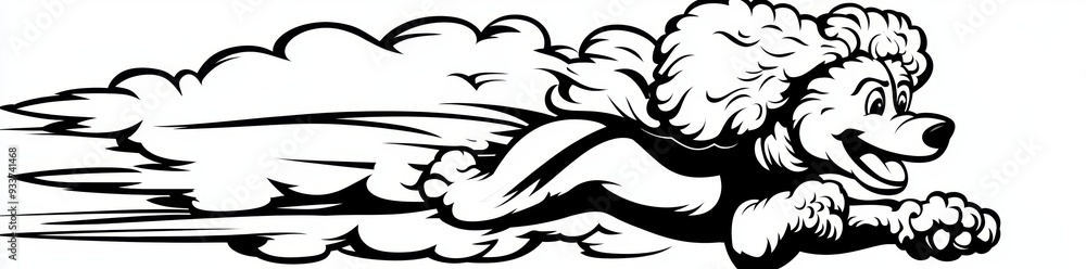 Children's book coloring page featuring a cartoon cocker spaniel jumping in the air Children's book coloring page featuring a cartoon cocker spaniel jumping in the air