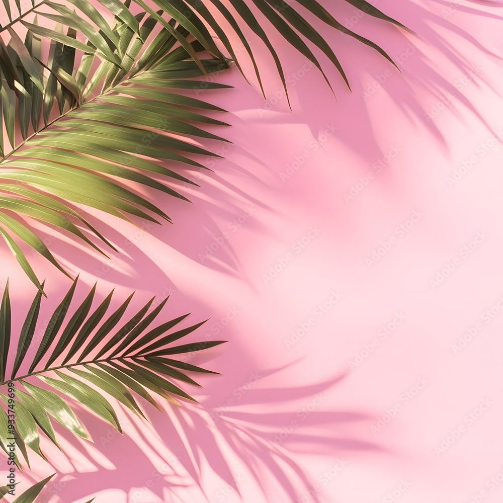 Palm Shadows on Pink Palm Shadows on Pink