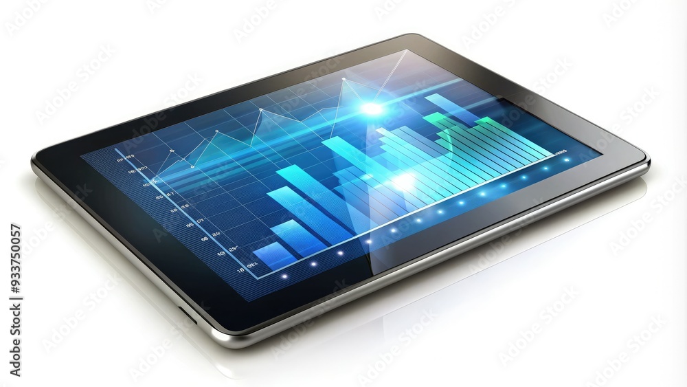 Sleek modern tablet with blank transparent screen displaying digital graphics, isolated on white background, highlighting cutting-edge technology and minimalist design. Sleek modern tablet with blank transparent screen displaying digital graphics, isolated on white background, highlighting cutting-edge technology and minimalist design.