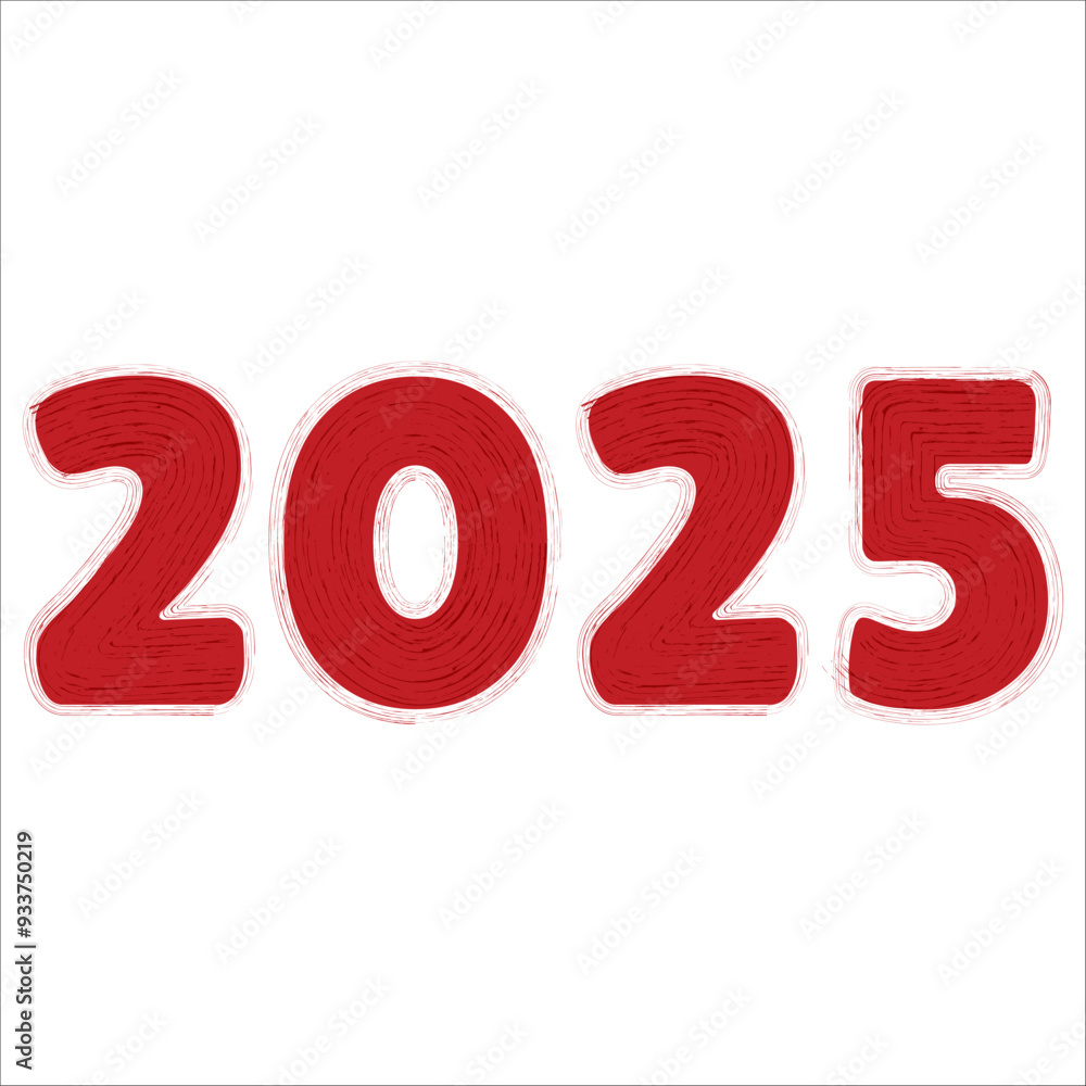 Chinese 2025 Contour New Year Numeric. Chinese 2025 Contour New Year Numeric.