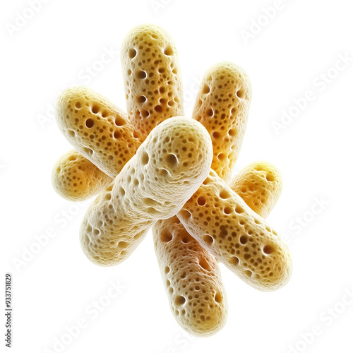 Microscopic photography of Klebsiella pneumoniae bacterial cells isolated on plain white background transparent png  photo