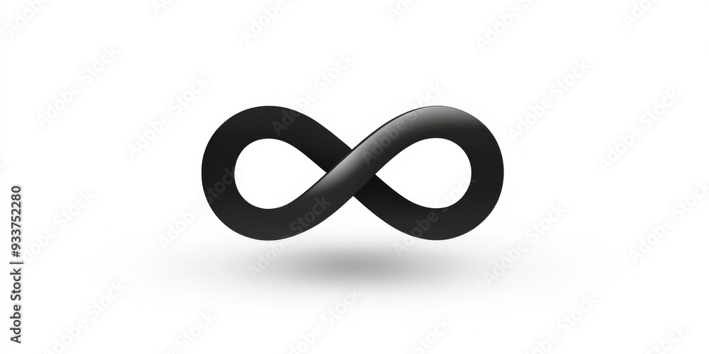 Black Infinity Symbol on White Background, Simple Vector Line Art, Minimalistic Design Black Infinity Symbol on White Background, Simple Vector Line Art, Minimalistic Design