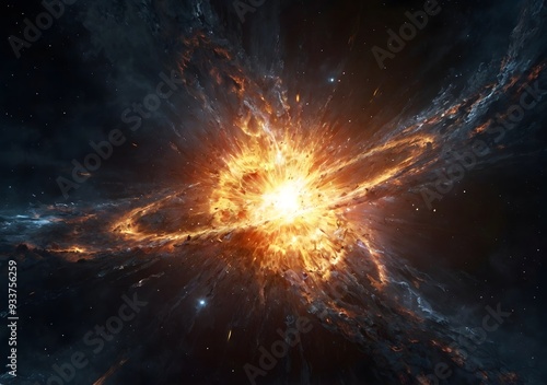 Wallpaper Mural Collapse of the star. Supernova explosion. Big bang. 5K realistic science fiction art. Elements of image provided Torontodigital.ca