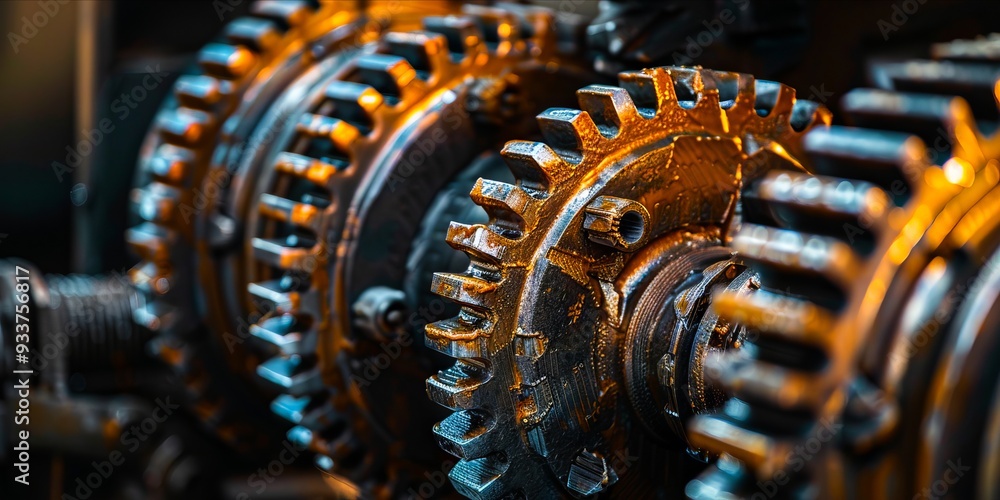 Fototapeta premium A close up of a bunch of gears on a machine