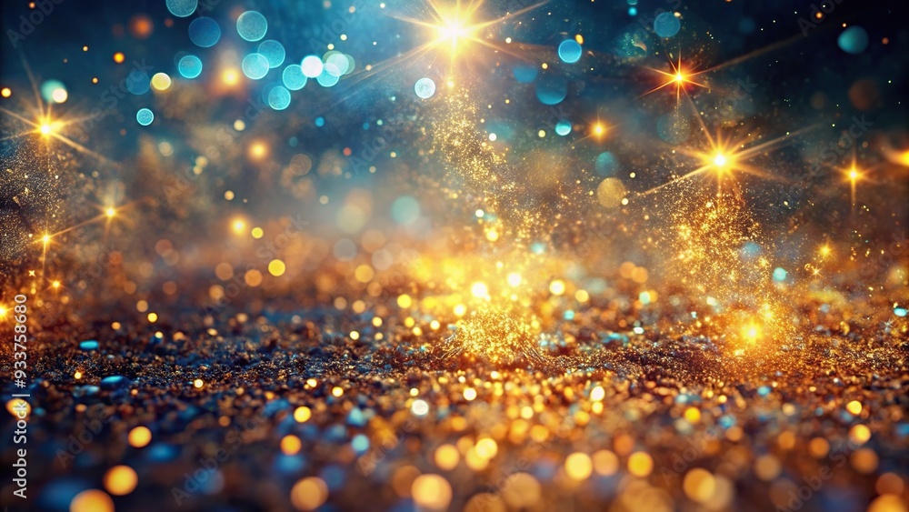 Naklejka premium Shimmering endorphins in a microcosm, captured from a low angle, wellbeing, close-up, shimmering, vibrant, abstract, movement, sparkles, energy, colorful, biology, science,endorphins