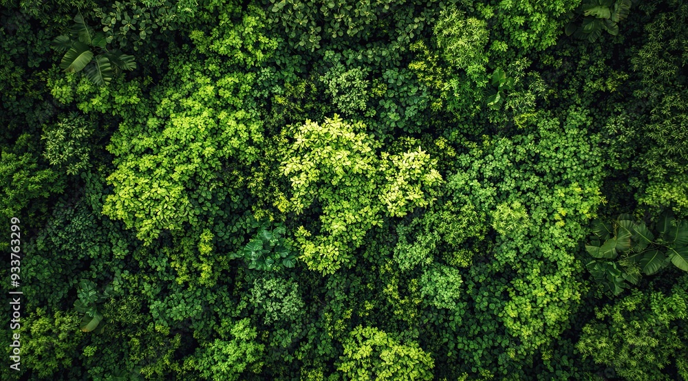 Green trees from the top Green trees from the top
