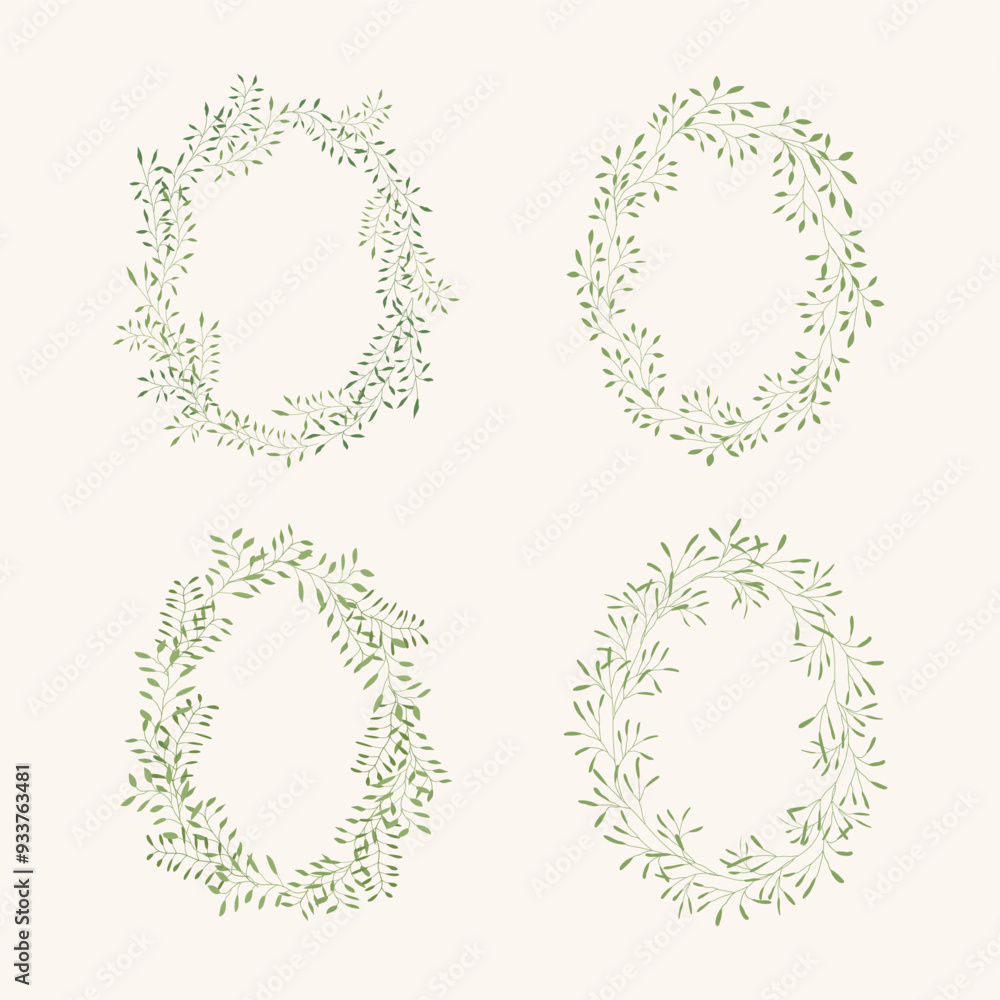 nature green wreath leaf card ornament nature green wreath leaf card ornament