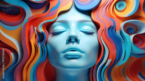 3D Illustration visualizes a healing of stress anxiety deep sleep