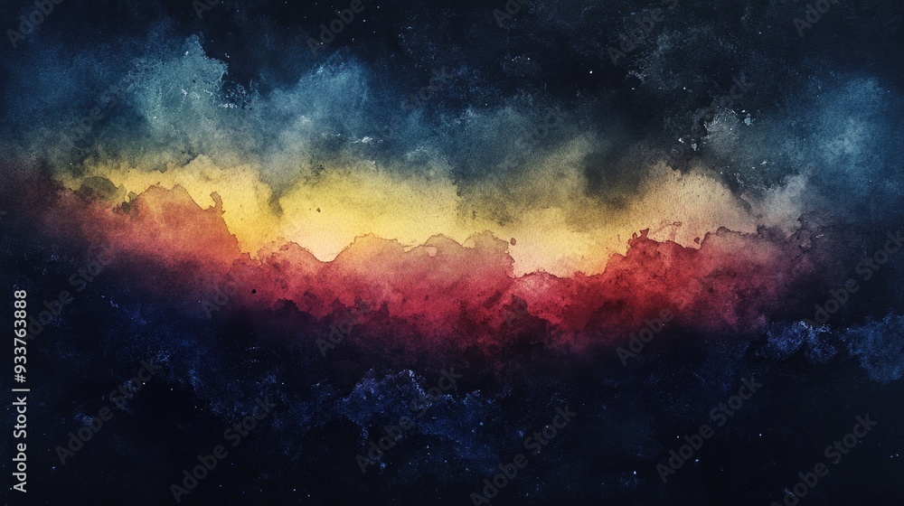 Fototapeta premium Watercolor artwork on a dark backdrop