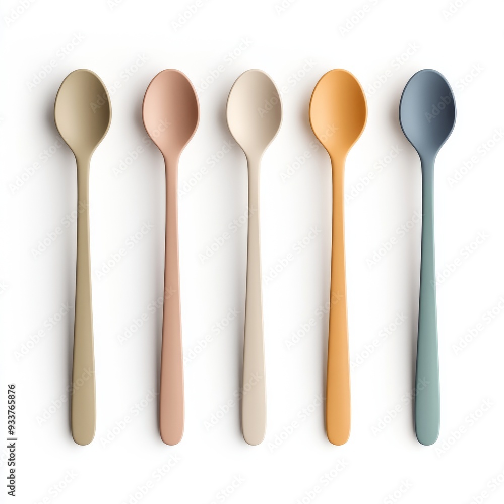 Modern 3D Plastic Spoon Icon in Various Colors and Styles for Kitchen Concept Designs Modern 3D Plastic Spoon Icon in Various Colors and Styles for Kitchen Concept Designs