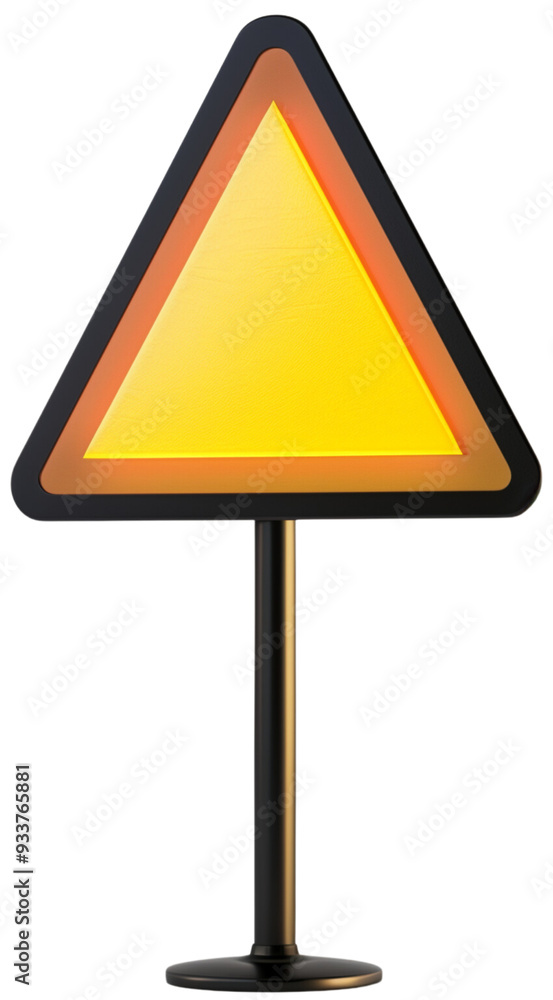 Caution Ahead: Glowing Yellow Warning Sign - Black & White Minimalist Design, isolated on transparent background. Caution Ahead: Glowing Yellow Warning Sign - Black & White Minimalist Design, isolated on transparent background.