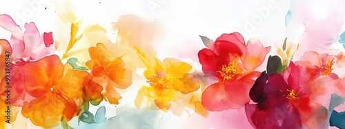 Vibrant abstract floral watercolor artwork