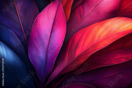 botanical leafs background, beautiful colors photo