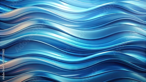 Softly undulating blue wavy lines and subtle gradient hues create a calming, serene, and mesmerizing abstract background perfect for digital designs and presentations. photo