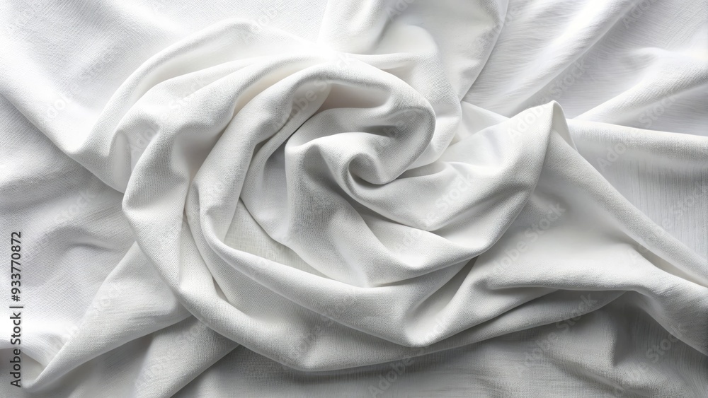 Soft, neatly folded white cloth with subtle wrinkles and creases, occupying center frame in a clean and minimalist top-view composition. Soft, neatly folded white cloth with subtle wrinkles and creases, occupying center frame in a clean and minimalist top-view composition.