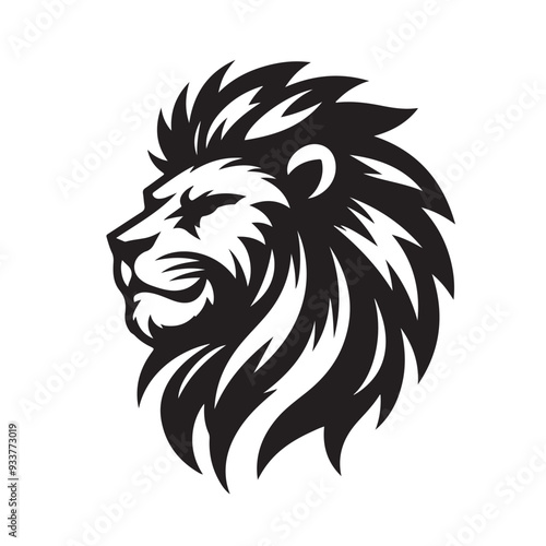 lion head black and white