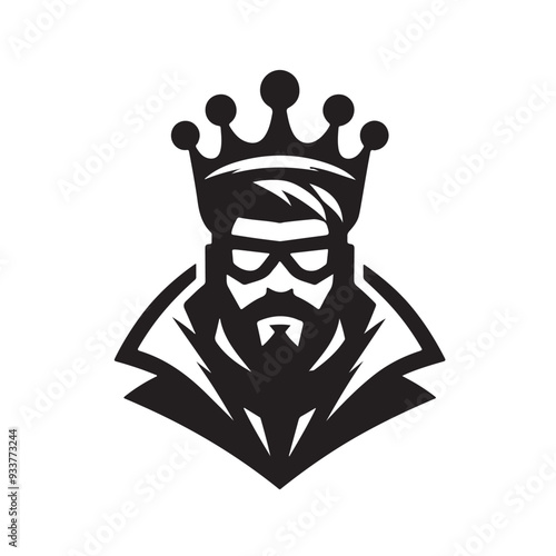 silhouette of a king , white background