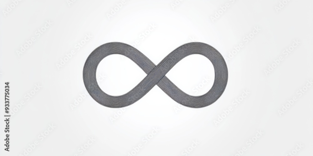 Simple Line Art of Infinity Symbol, Minimalist Vector Graphic Design with Black Outline on White Background Simple Line Art of Infinity Symbol, Minimalist Vector Graphic Design with Black Outline on White Background