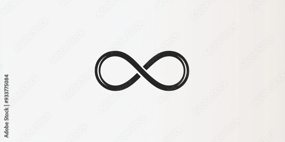 Simple Line Art of Infinity Symbol, Minimalist Vector Graphic Design with Black Outline on White Background Simple Line Art of Infinity Symbol, Minimalist Vector Graphic Design with Black Outline on White Background