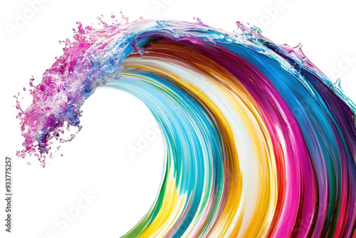 Vibrant and colorful abstract wave with swirls of rainbow hues, perfect for creative projects, digital art, and modern design inspirations.