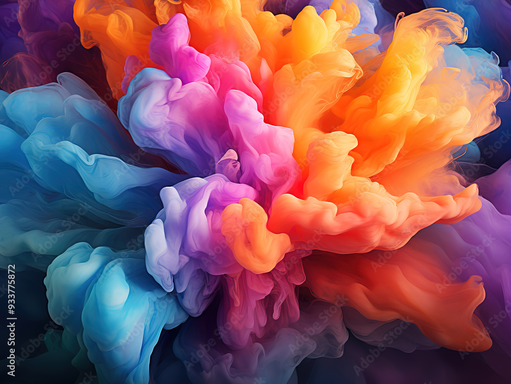 Fototapeta premium Excellent Vibrant hues dance in a mesmerizing spiral, evoking a sense of joy and wonder
