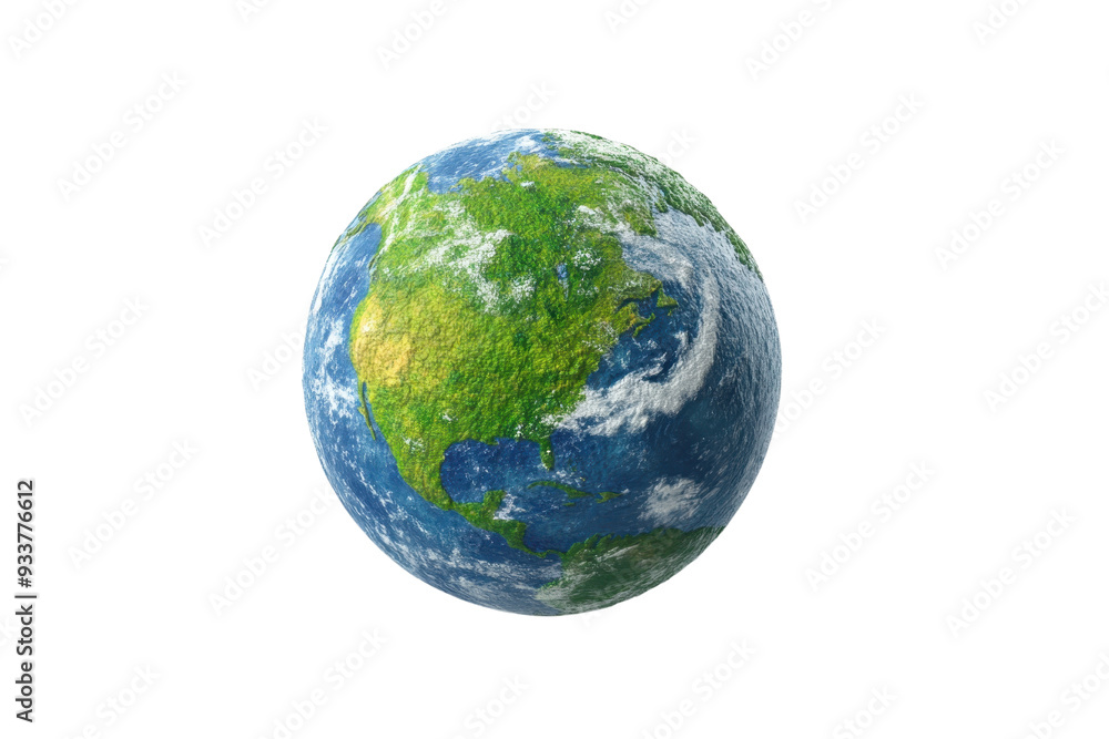 Fototapeta premium High-resolution image of Earth showcasing vibrant blue oceans and lush green continents, depicting the beauty of our planet from space.