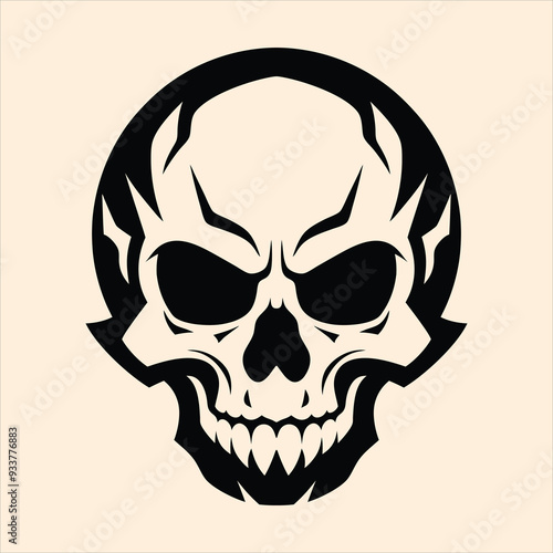 Skeleton head silhouette vector illustration