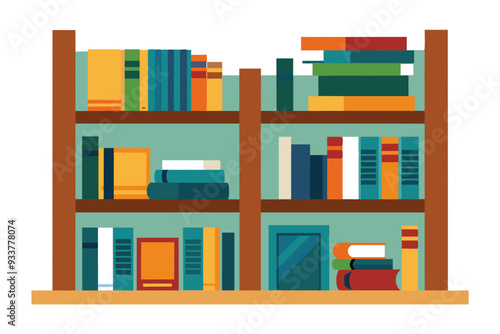 Bookshelf vector art illustration  photo