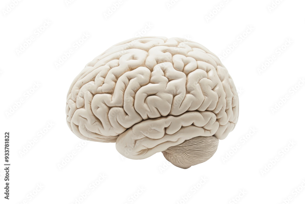 Detailed close-up image of a human brain, showcasing intricate anatomy and structure on a transparent background. Detailed close-up image of a human brain, showcasing intricate anatomy and structure on a transparent background.