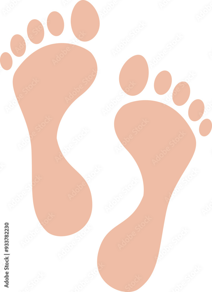 Pair of human footprints symbolizing steps or journey. Pair of human footprints symbolizing steps or journey.