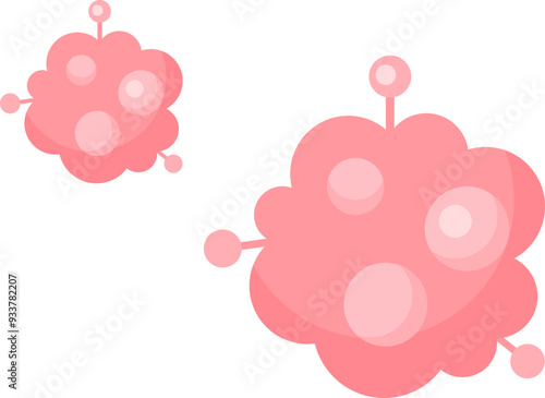 Abstract pink cells with nuclei, depicting biological or medical concepts.