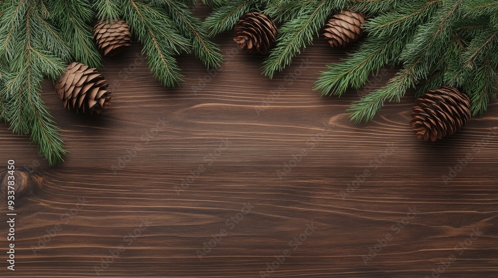 A stunning arrangement of Christmas decorations on a wooden background creates a warm and inviting holiday vibe perfect for seasonal celebrations A stunning arrangement of Christmas decorations on a wooden background creates a warm and inviting holiday vibe perfect for seasonal celebrations