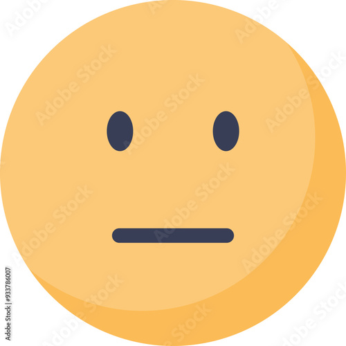 A digital emoji with a neutral expression, featuring simple eyes and a straight line mouth.