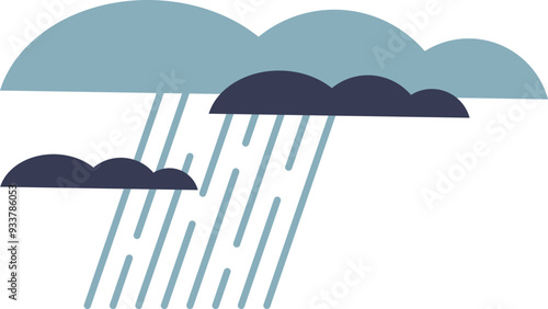 Illustration of dark storm clouds with heavy rain, symbolizing gloom or bad weather.