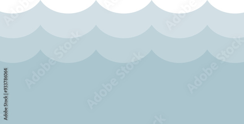 Simplified ocean waves pattern in shades of blue, symbolizing calmness and serenity.
