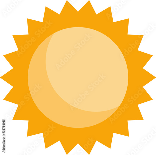 Bright cartoon sun symbolizing warmth and positivity.