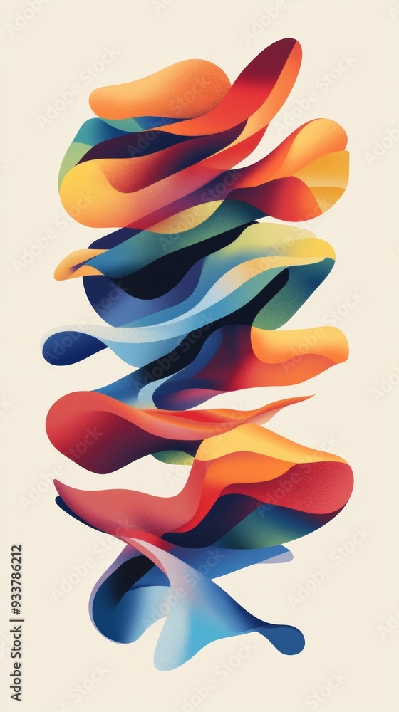 Obraz premium Abstract colorful fluid shapes on light background, artistic design. modern art concept