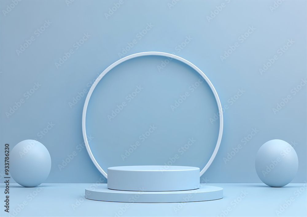 Scene with platform. 3d rendering podium