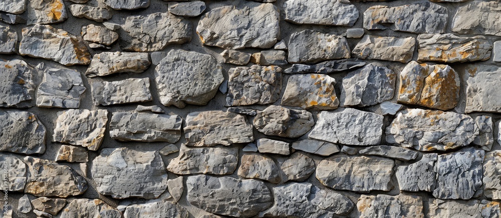 Stone wall texture provides a background with room for additional elements in the image. Stone wall texture provides a background with room for additional elements in the image.