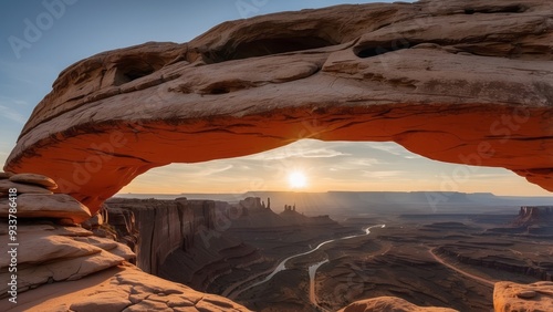 Sunset View Through Canyonland's Mesa Arch photo