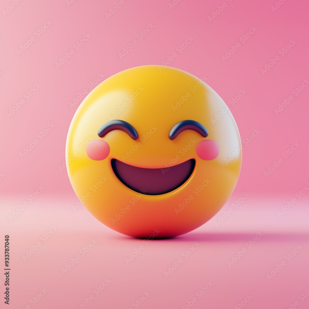 3d Emoticon or Smiley smirking cool with yellow ball emoji. 3d Emoticon or Smiley smirking cool with yellow ball emoji.