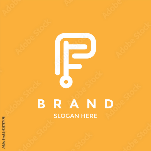 Initial letter F and P logo design vector illustration template