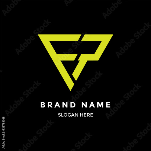 Initial letter F and P logo design vector illustration template