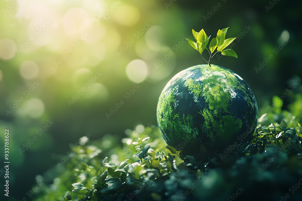 An abstract representation of a green planet, symbolizing environmental sustainability and ecological balance An abstract representation of a green planet, symbolizing environmental sustainability and ecological balance