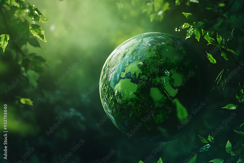 An abstract representation of a green planet, symbolizing environmental sustainability and ecological balance An abstract representation of a green planet, symbolizing environmental sustainability and ecological balance