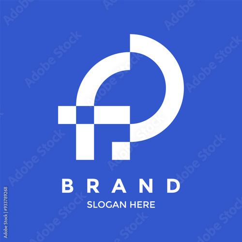 Logo design of F & P letter in vector format file