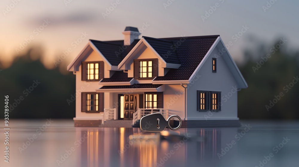 house model and house key. house model and house key.
