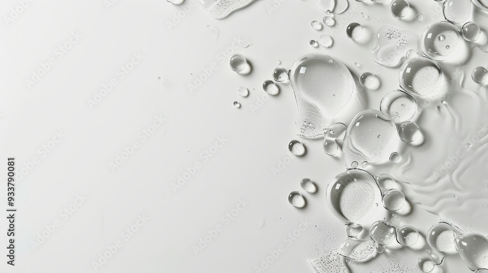 Water droplets on white Water droplets on white